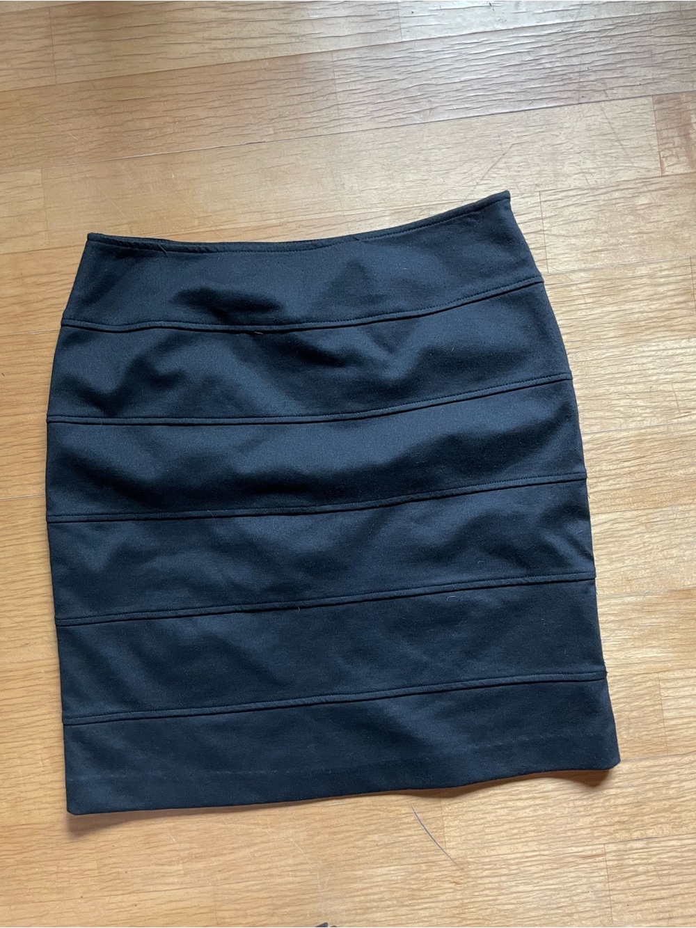 Sandro Black Horizontal-Panel Mini Skirt
